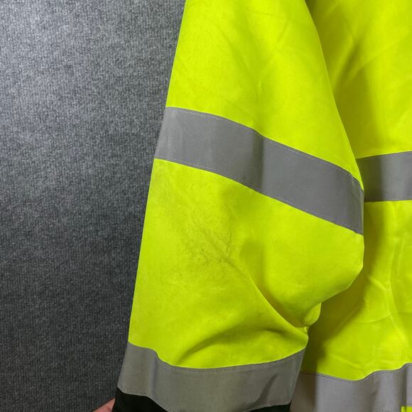 Utility Pro Premium High Vis Bomber Jacket Men's XXL Yellow Removable Fleece - Picture 2 of 13